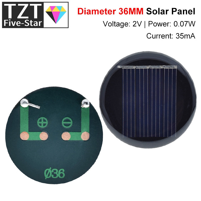 Jinko Solar Panel Cheetah - 1/3/5PCS 2V 35mA 0.07W D36MM Polykristallijne