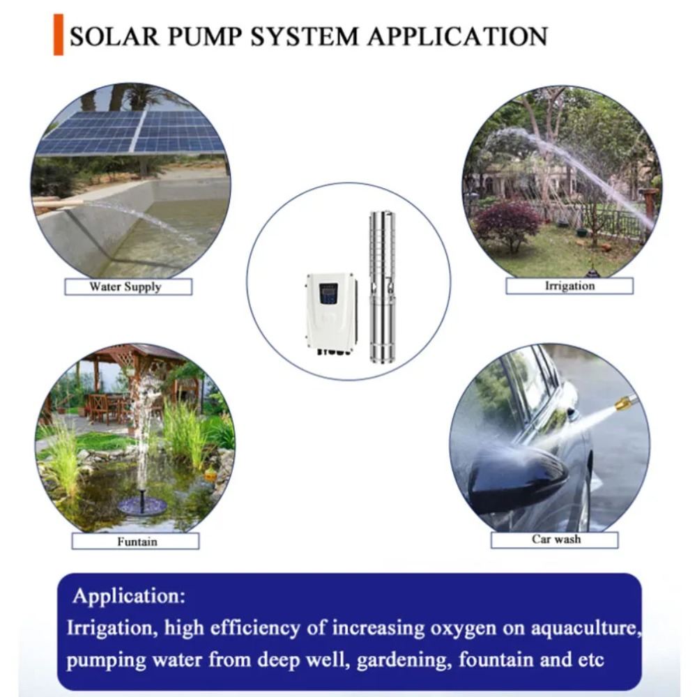Solar Water Pump - 3 inch zonne-aangedreven diepe putpomp 48V
